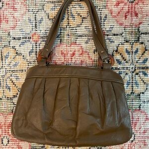 Vintage 60s brown leather handbag